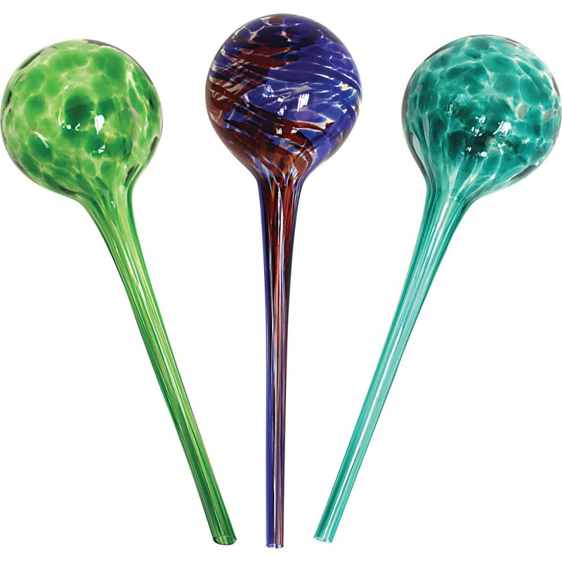 Wyndham House Plant Watering Globe Set, Set of 3, Indoor & Outdoor, Colorful Multicolored Hand-Blown Glass for Everyday Use - Image 1